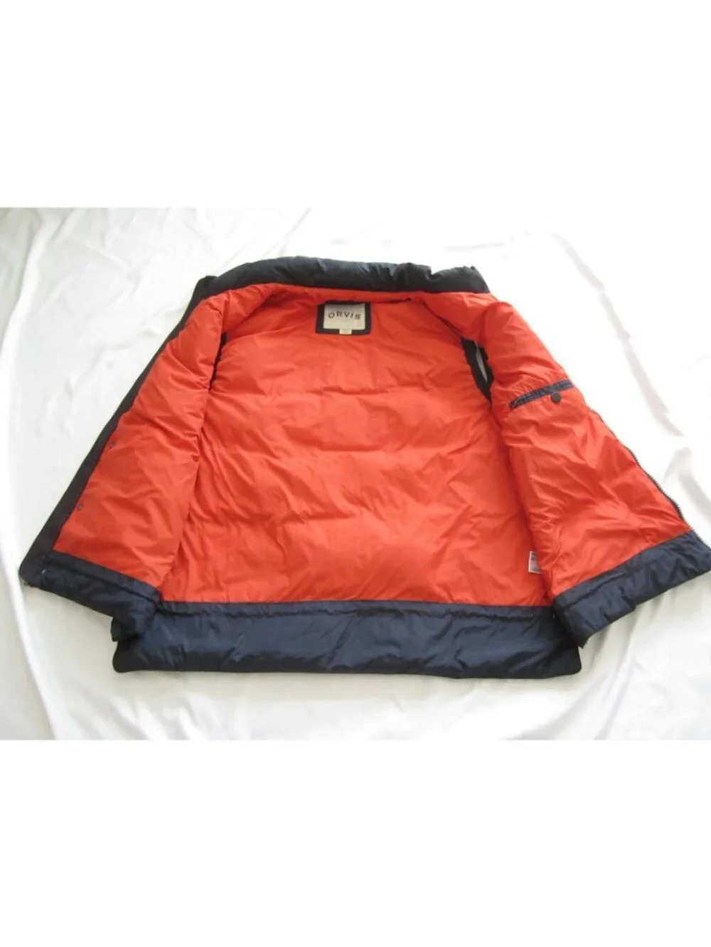 Orvis Men's Essex Down Filled Quilted Vest Navy Blue Full Zip Snap Gilet (MJ100)